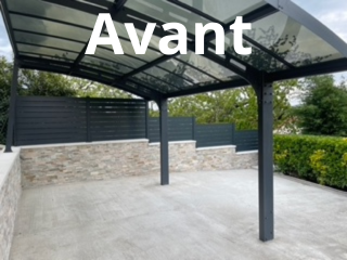 Carport et clôture avant travaux